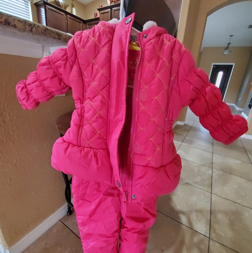 Pink baby girl 2 pc set snow suit